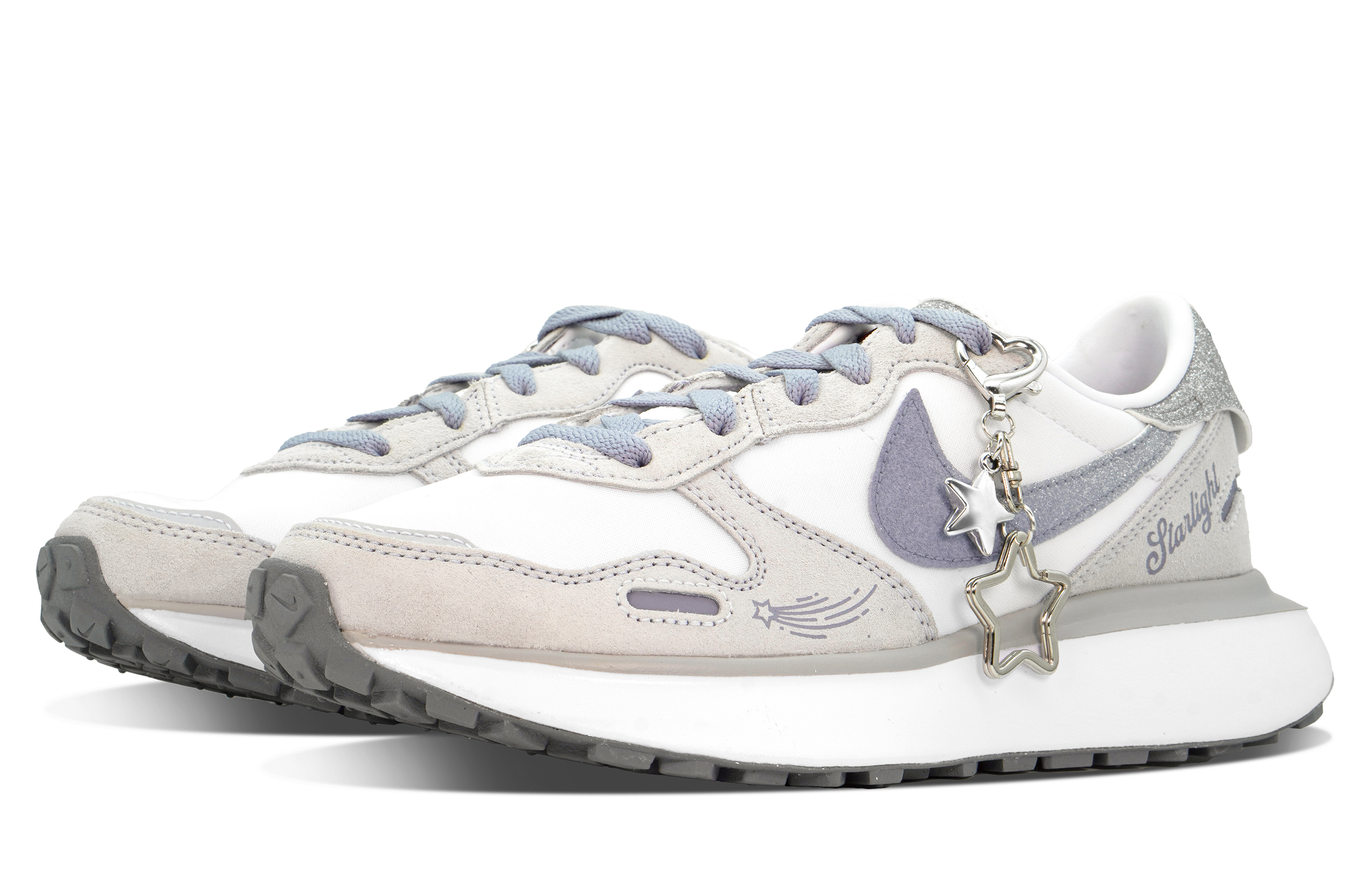 Nike Phoenix Waffle Abrasion Resistant Low top Running Shoes Women’s Gray Silver Purple