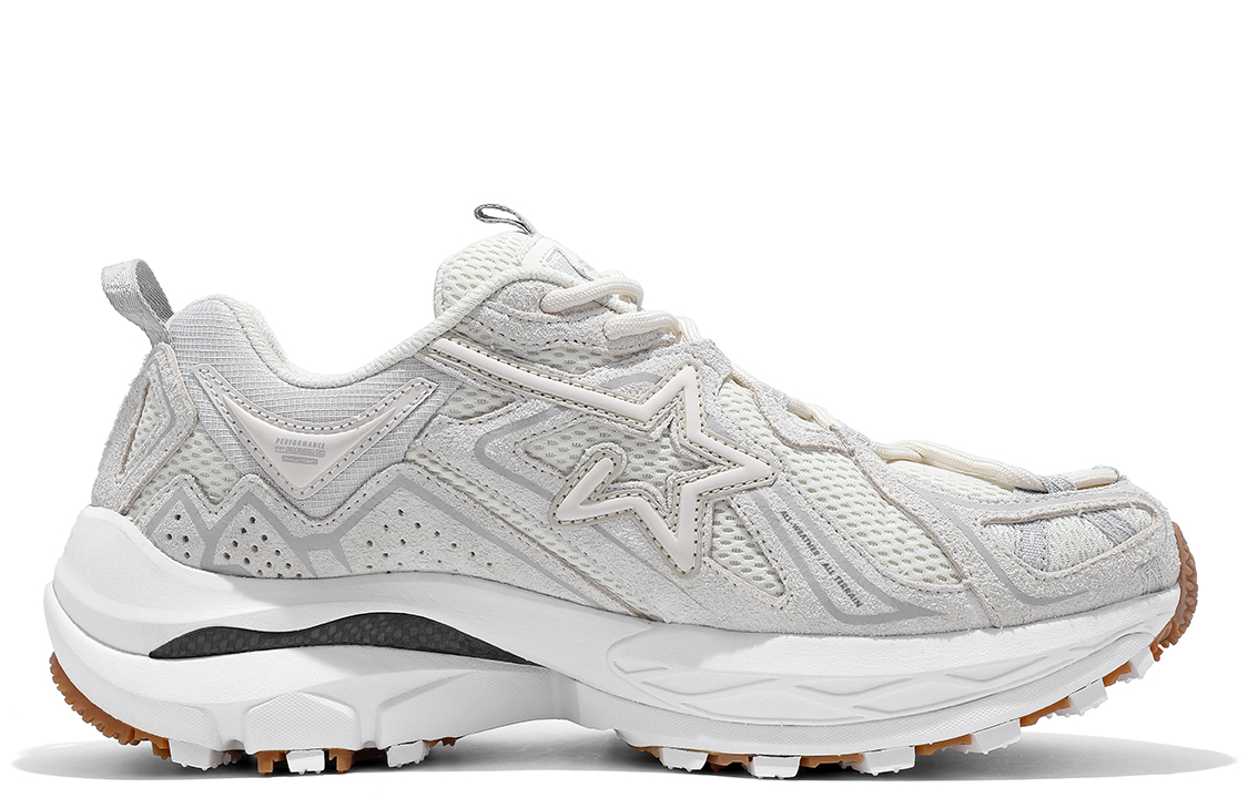 RIPSTAR Performance Cushioning Support Balance Impact Resistant Low top Running Shoes Unisex Bone White