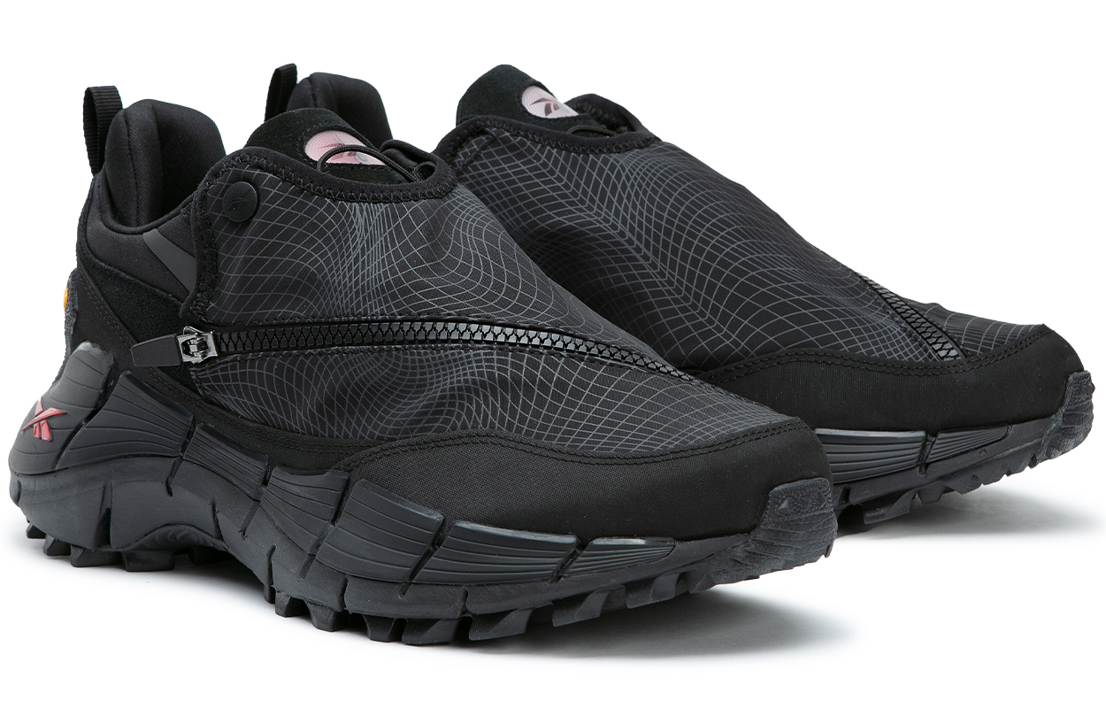 Spyder x Reebok Zig Kinetica Abrasion Resistant Low top Trail Running City Commuting Running Shoes Unisex Black
