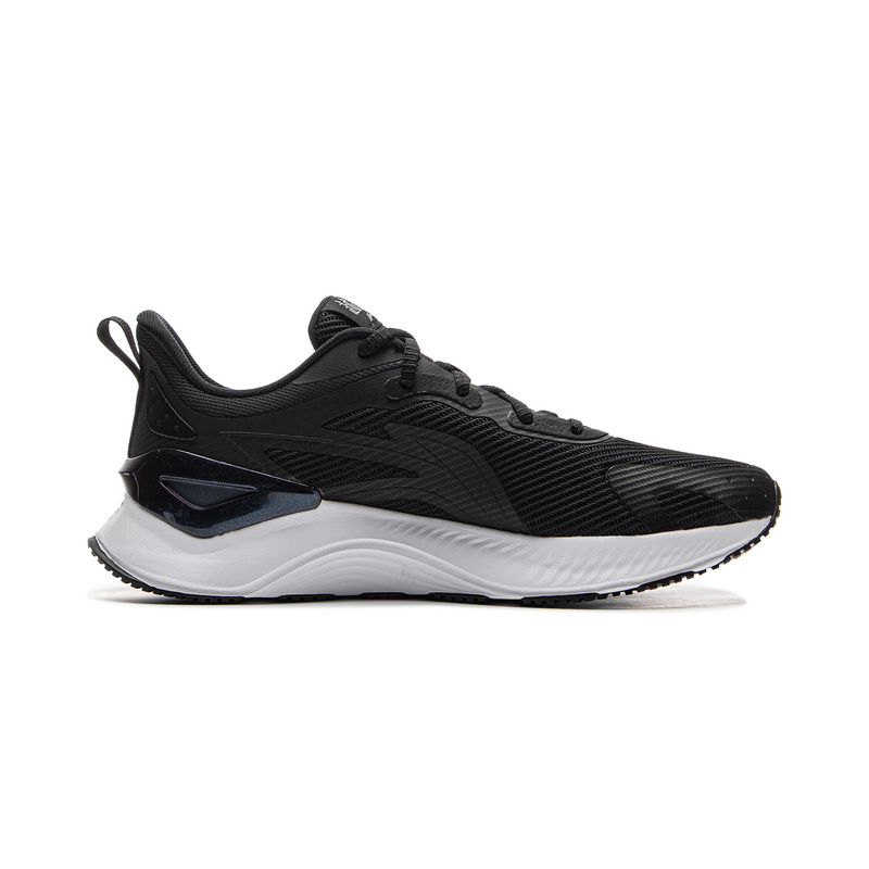 Li Ning Cushioning Slip Resistant Abrasion Resistant Low top Casual Running Shoes Men’s Black