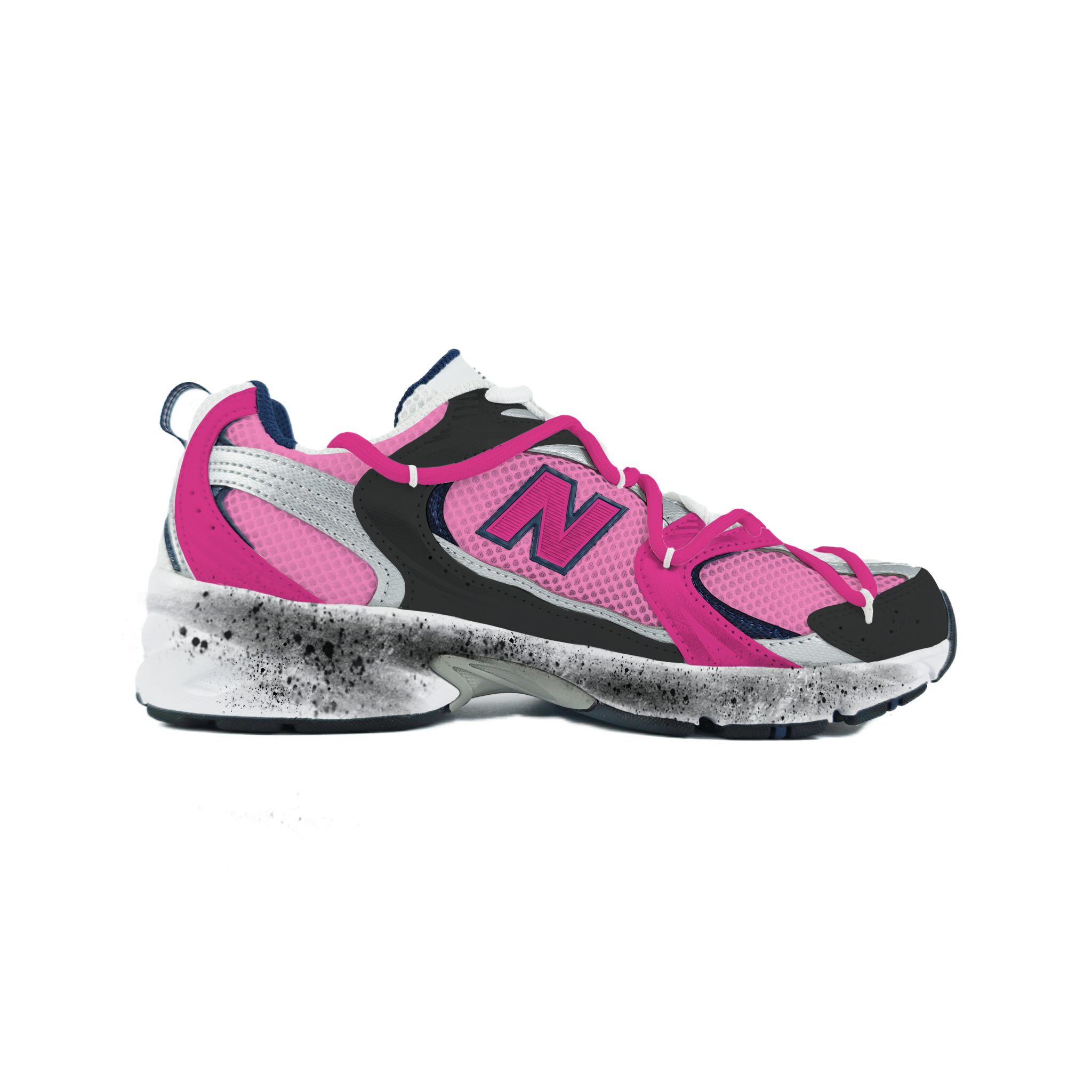 New Balance NB 530 Abrasion Resistant Slip Resistant Low top Running Shoes Unisex Black Pink