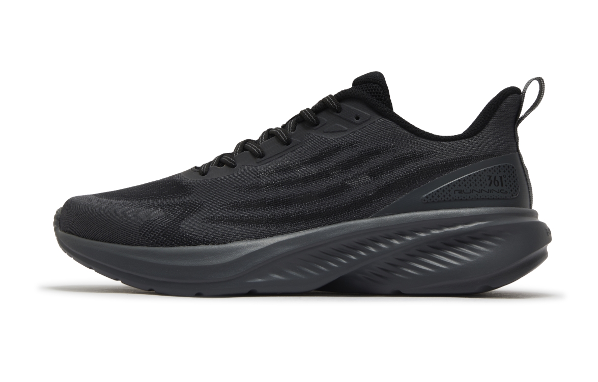 361° Cushioning Abrasion Resistant Breathable Low top Casual Sprint Running Shoes Men’s Smoky Obsidian Black