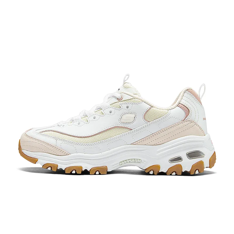 Skechers D'Lites Textile, Synthetic Leather Lightweight Abrasion Resistant Breathable Low top Chunky Sneakers Women's