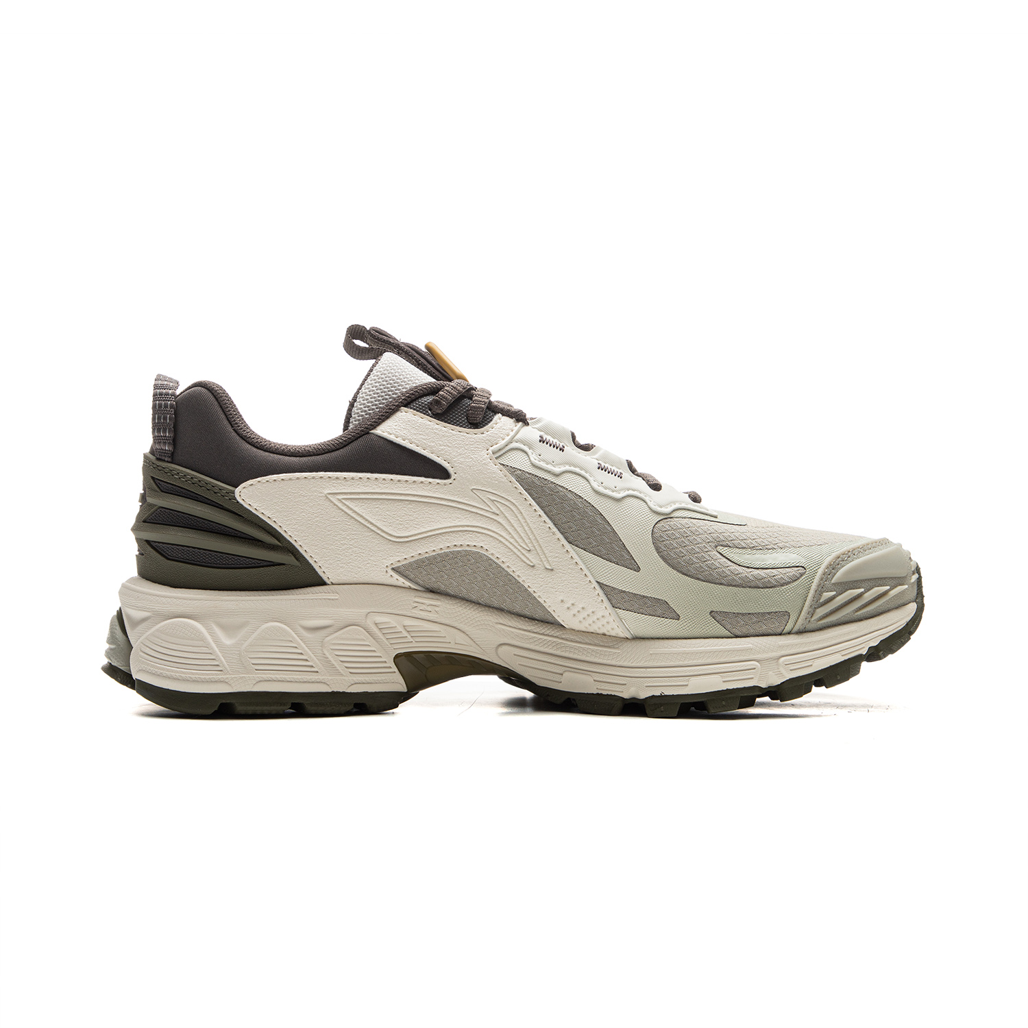 Li Ning Fuyao 2.0 Trail Fabric Slip Resistant Abrasion Resistant Low top Casual Running Shoes Men’s Gray Green