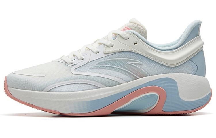 ANTA Running Collection Running Shoes Women’s Low Top Ivory White/Mirage Blue/Floating Cloud Red