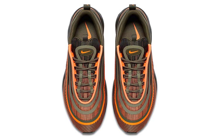 Мужские кроссовки Nike Air Max 97 Ultra'17 (серо-зелено-оранжевые) — фото 4