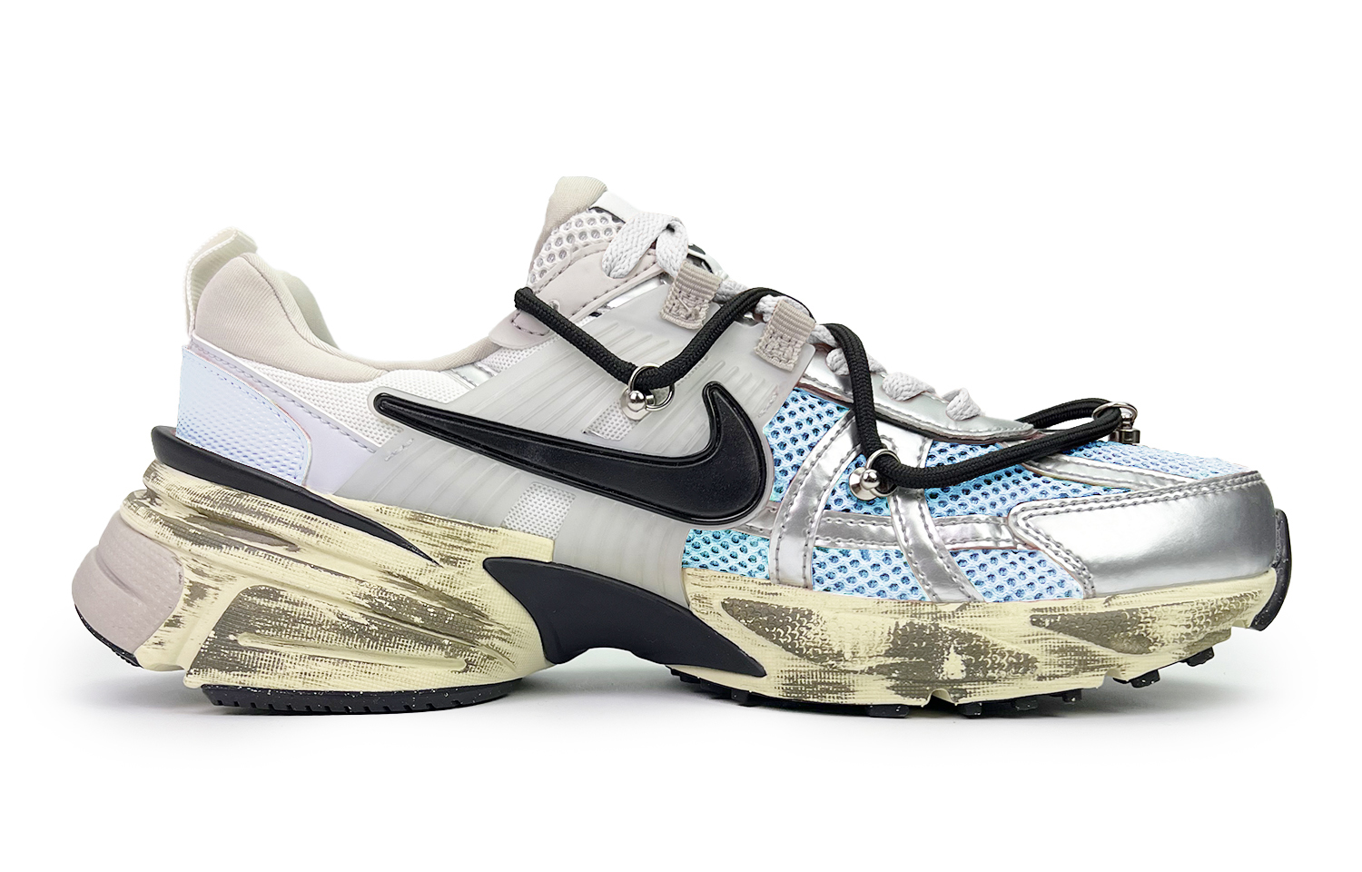 Nike V2K Run Low top Running Shoes Unisex Blue Silver