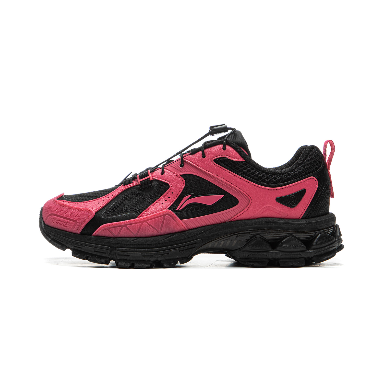Li Ning Fuyao 2.0 Trail V2 Fabric Slip Resistant Abrasion Resistant Low top Sprint Running Shoes Women’s Black Pink