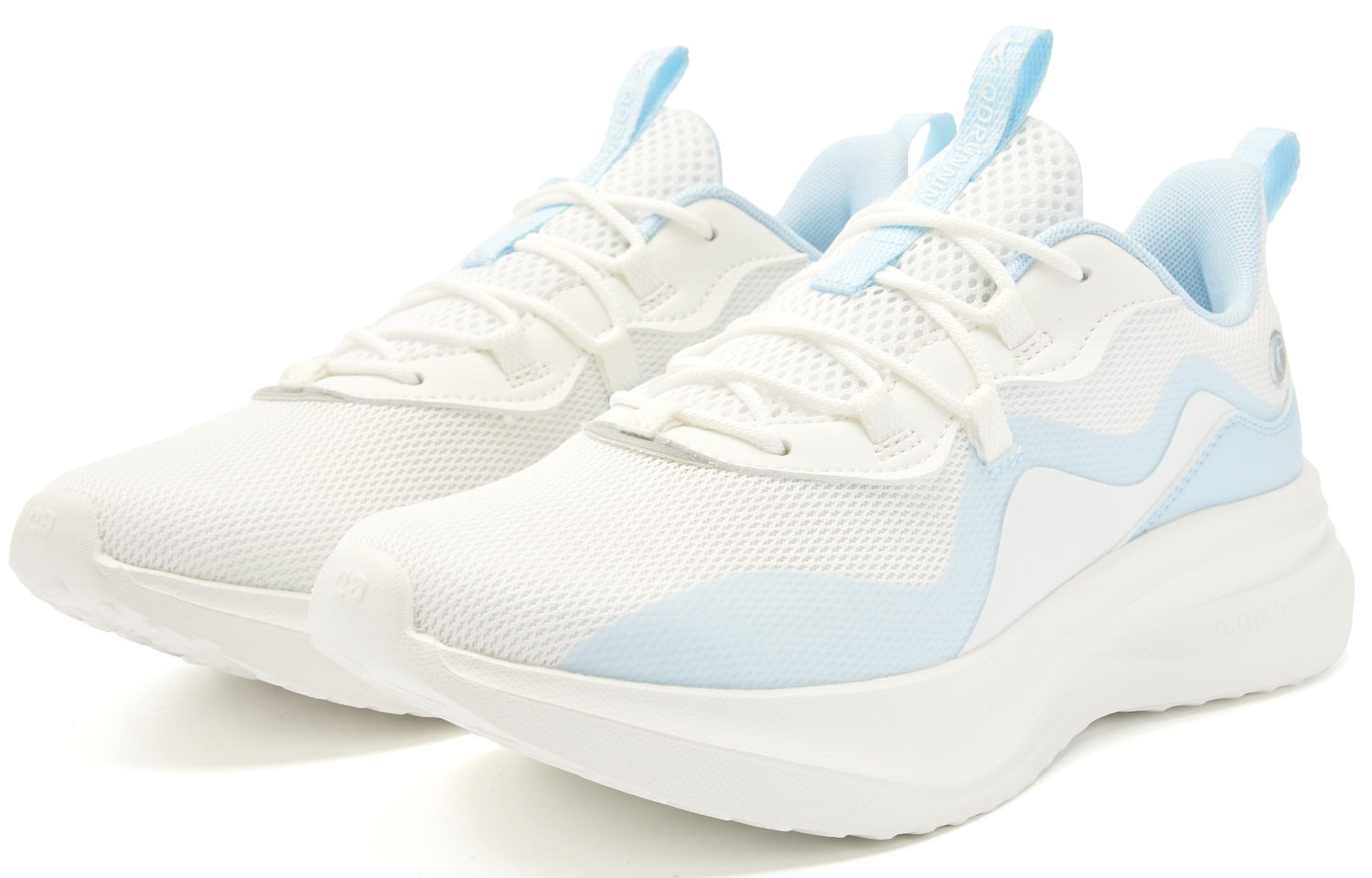 QIAODAN Cushioning Slip Resistant Abrasion Resistant Low top Casual Running Shoes Women’s White Blue