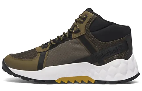 Timberland Solar Wave Greenstride Comfortable Slip Resistant Abrasion Resistant Mid top Outdoor Shoes Green Black