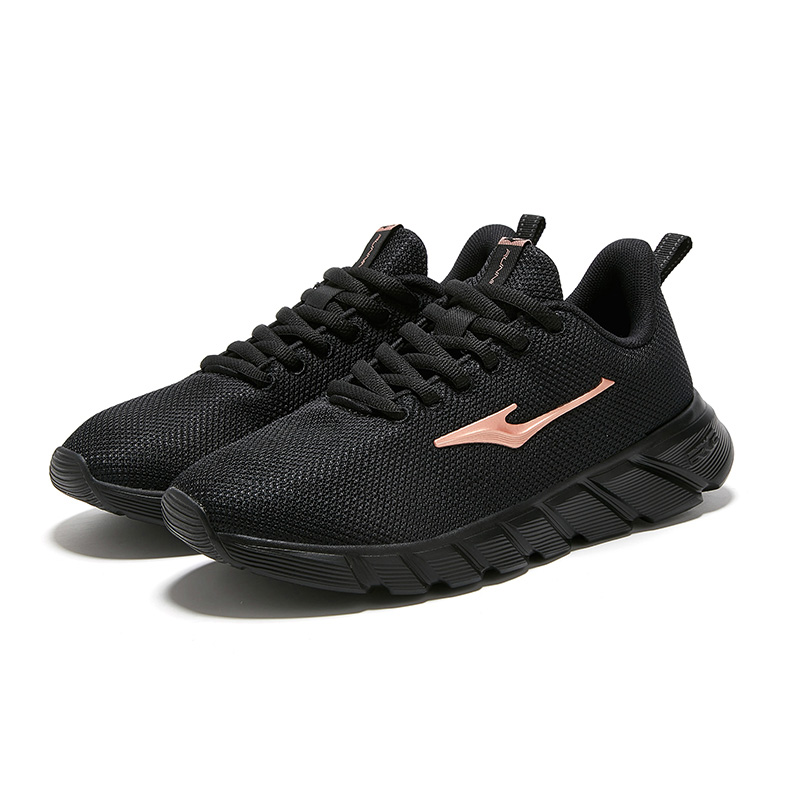Erke Slip Resistant Cushioning Slip Resistant Cushioning Low top Running Shoes Women’s Black Gold