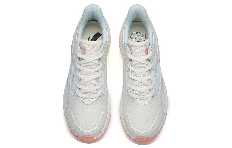 ANTA Running Collection Running Shoes Women’s Low Top Ivory White/Mirage Blue/Floating Cloud Red