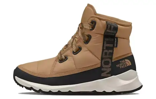 THE NORTH FACE ThermoBall Top Grain Cow Leather Breathable Thermal Crew Outdoor Boots Women's Apricot