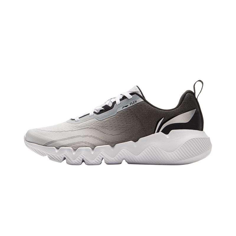 Li Ning Cushioning Slip Resistant Low top Casual Running Shoes Men’s Gray White