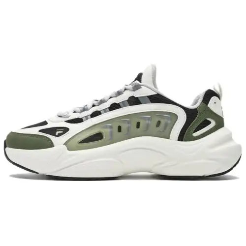FILA FUSION SKY TRAIL DX Fishbone Head Textile, Synthetic Leather Low top Chunky Sneakers Men's White