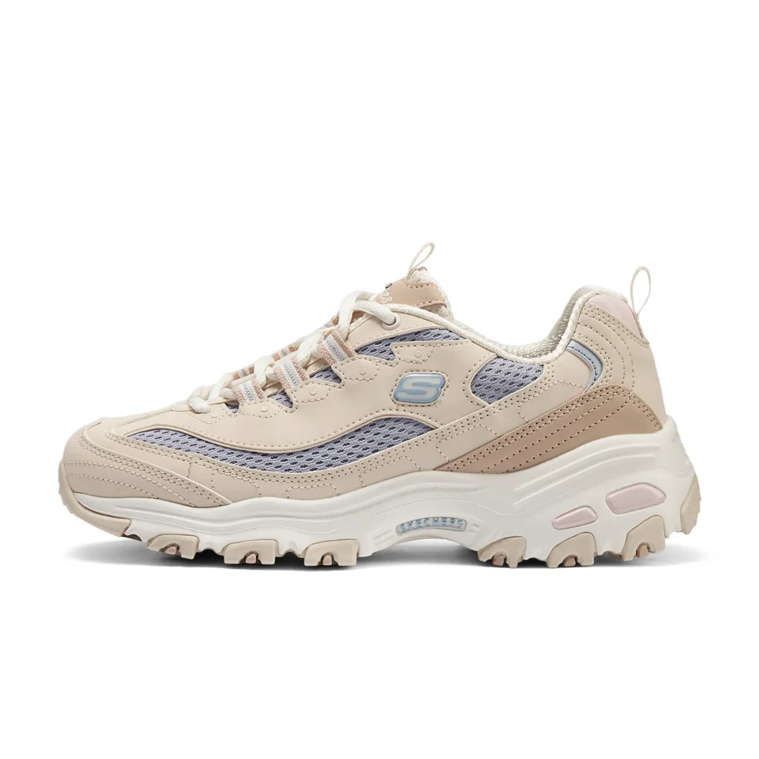 Skechers D'Lites 1.0 Mesh, Synthetic Leather Breathable And Lightweight Low top Chunky Sneakers Women's Orange