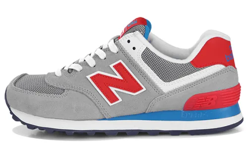 New Balance 574 Light Grey Red Women's