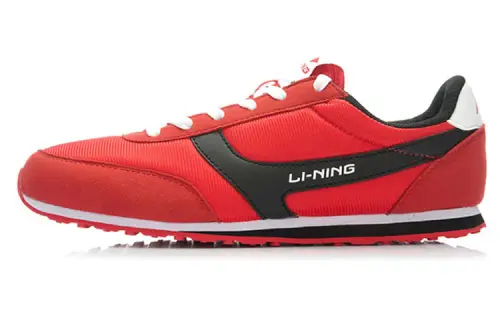 Li Ning Cushioning Slip Resistant Low top Running Shoes Men's Red Black