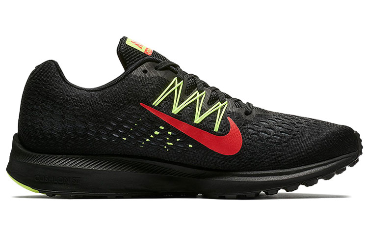 Мужские кроссовки Nike Zoom Winflo 5 (черный / красный / зеленый) — Чёрный / красный / зелёный — фото 2