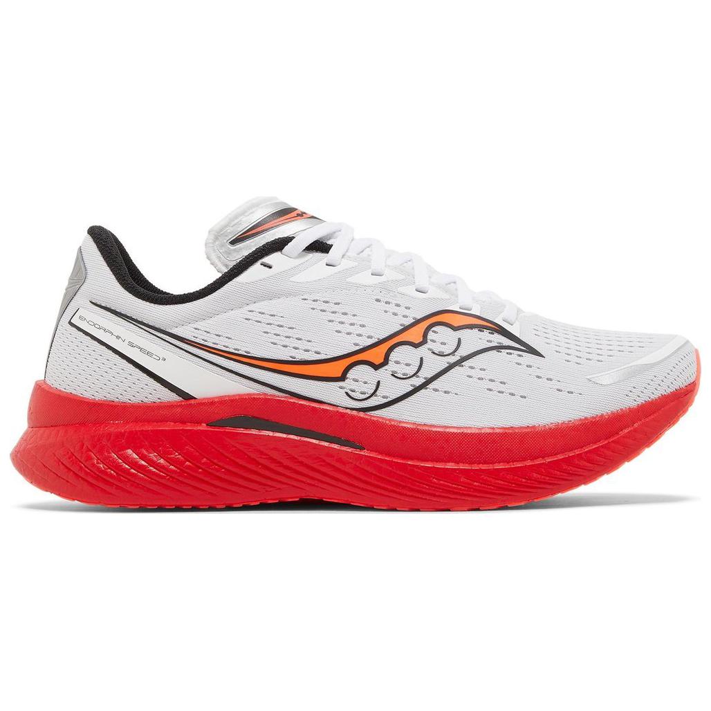 Saucony Endorphin Speed 3 Abrasion Resistant Low top Running Shoes Unisex White Red