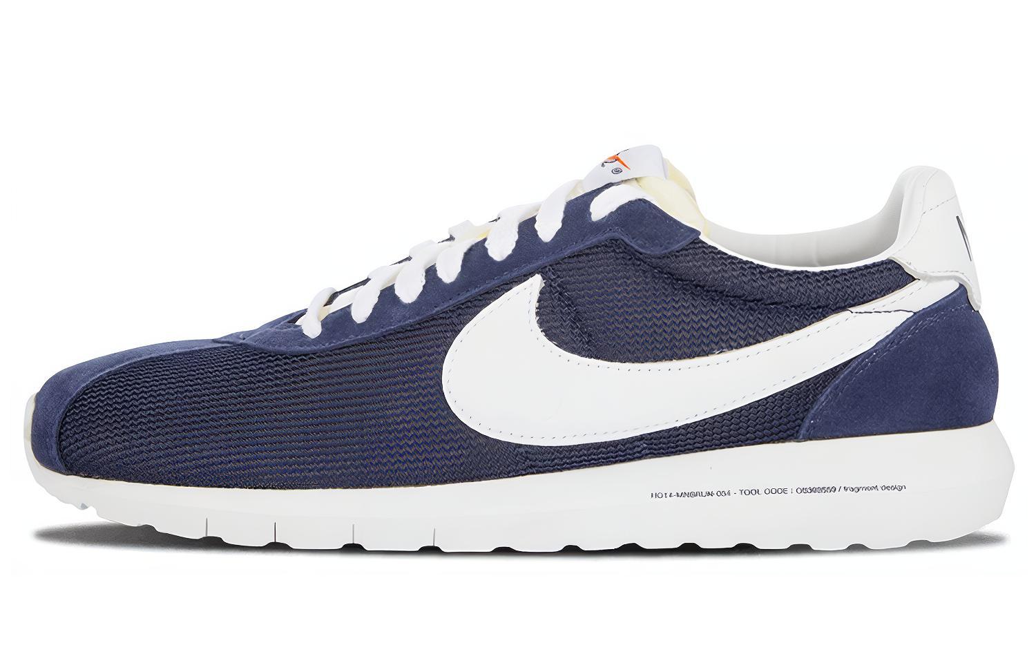 Fragment Design x Nike Roshe Run LD-1000 Comfortable sports Mesh reverse fur fabric anti-slip wear-resistant lightweight Low-top running shoes Men's white and blue