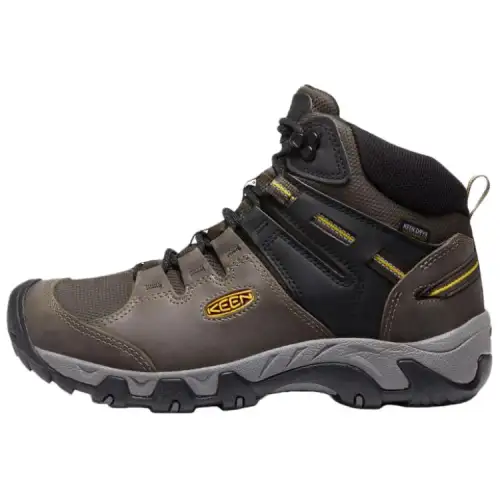 Keen STEENS WP Comfortable Round Toe Wear resistant And Waterproof Mid top Outdoor Shoes Men's Brown Black