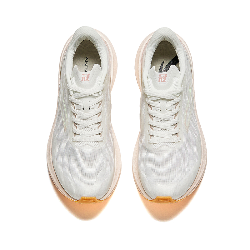 Anta Running Collection Slip Resistant Abrasion Resistant Low top Training Running Shoes Women’s White Orange