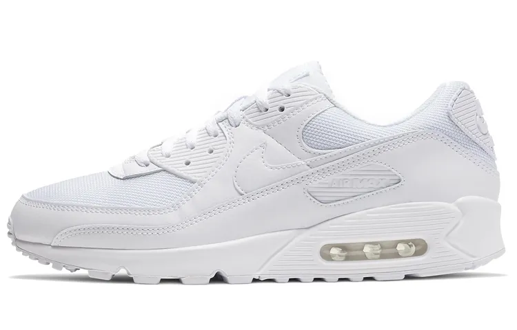 Nike Air Max 90 Vintage Cushioning Abrasion Resistant Low top Air MAX Casual Running Shoes Unisex Pure White