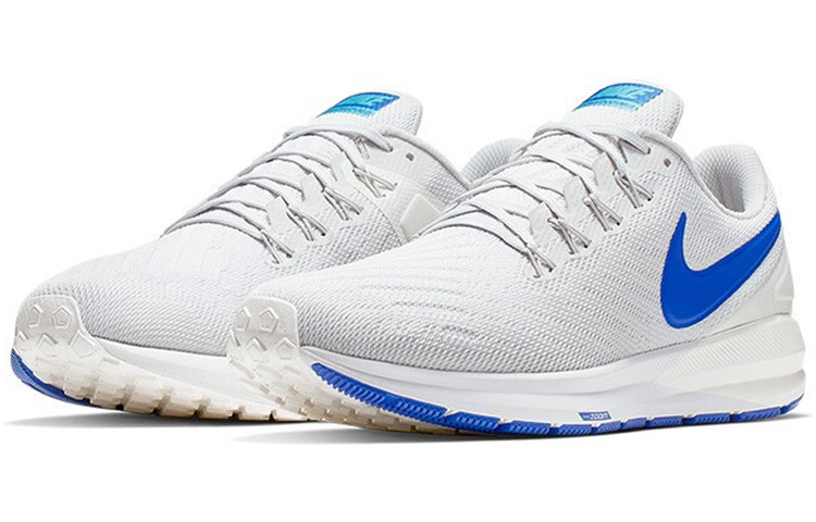 Мужские кроссовки Nike Zoom Structure 22 (бело-синие) — фото 3
