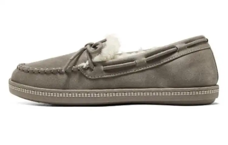 Skechers Fleece Lined Thermal Slip on Loafers Flat Women's Taupe