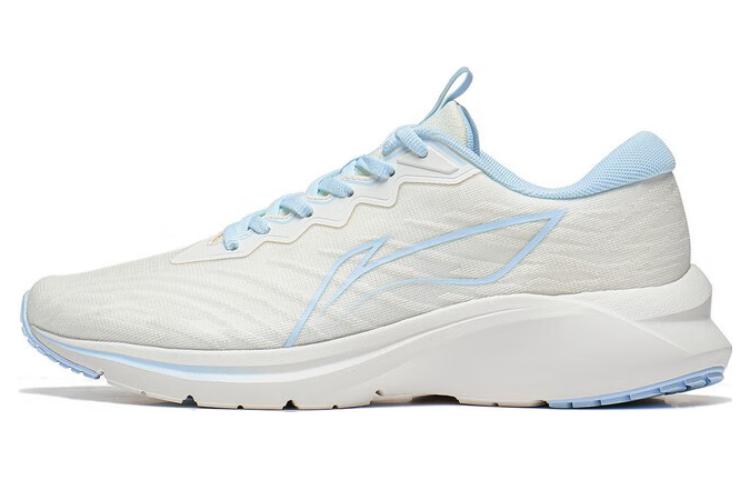 Li Ning YunQue Fabric Slip Resistant, Abrasion Resistant, Breathable Low top Running Shoes Women’s White Blue