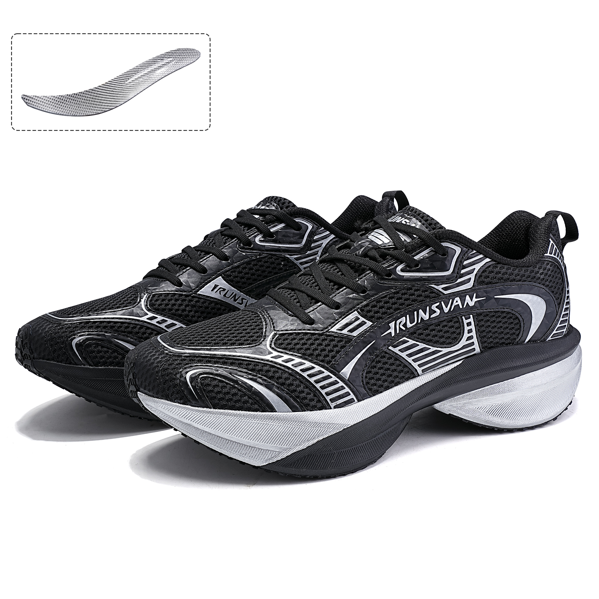 IRUNSVAN Low top Running Shoes Unisex Gothic Silver