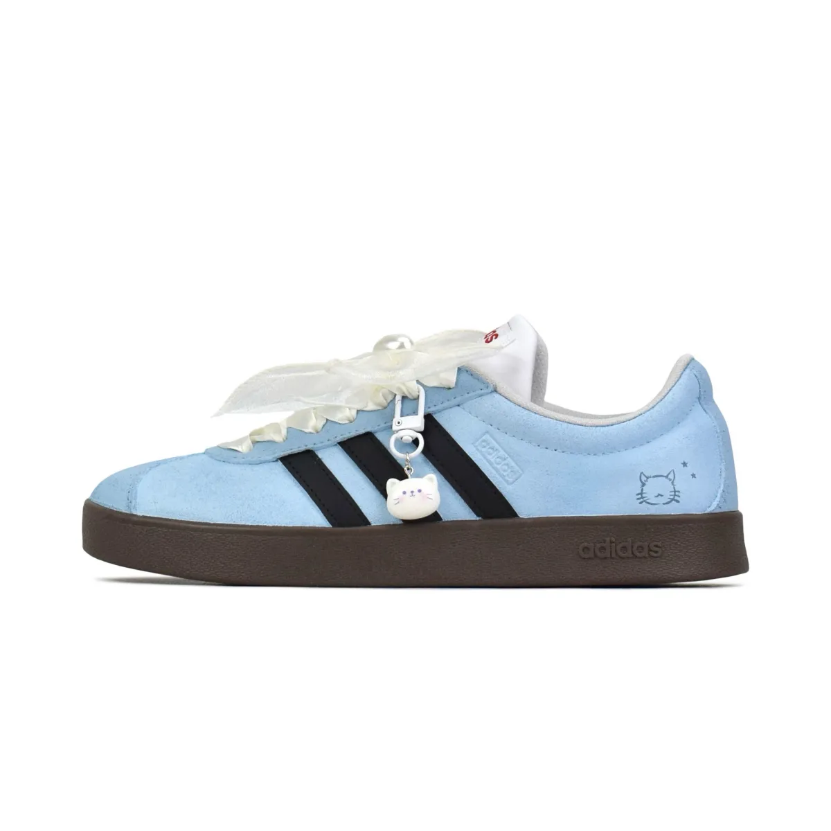 Adidas VL COURT 2.0 Slip Resistant Cushioning Abrasion Resistant Low top Skateboard Shoes Unisex Blue Black