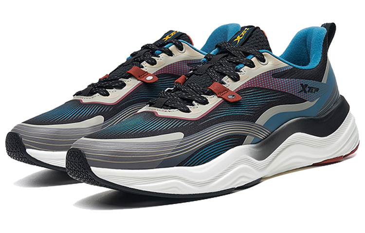 XTEP Comfortable Textile, Synthetic Leather Cushioning Slip Resistant Abrasion Resistant Rebound Low top Running Shoes