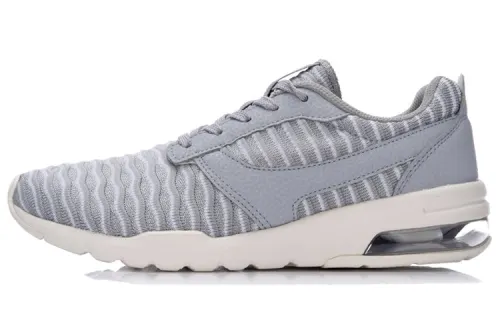Li Ning Cushioning Slip Resistant Abrasion Resistant Lightweight Breathable Low top Running Shoes Women's Gray