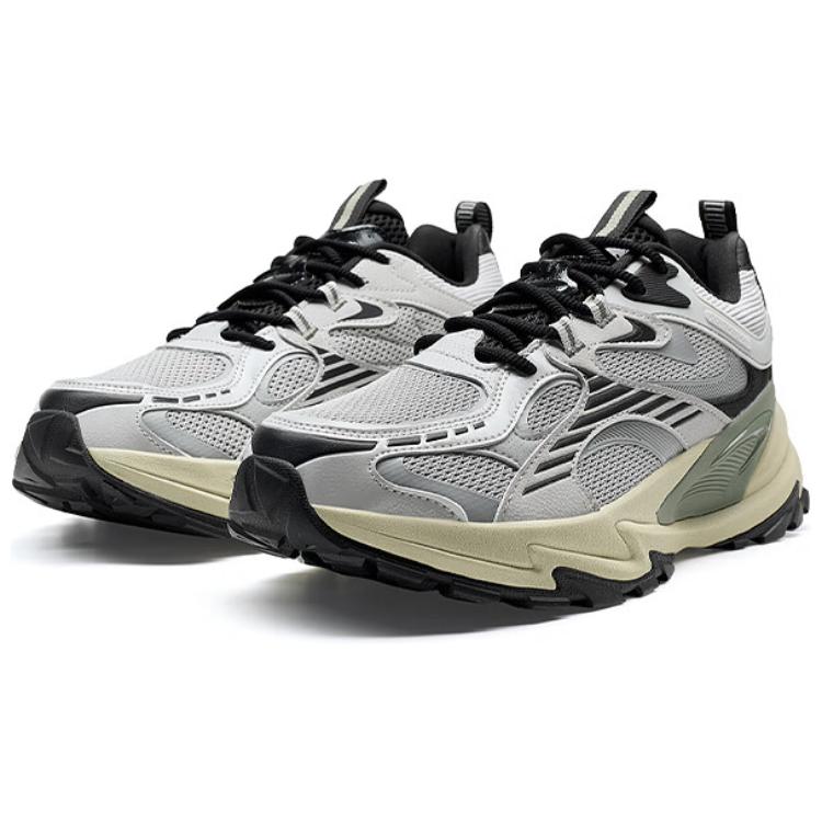 XTEP Slip Resistant And Abrasion Resistant Coverage Low top Outdoor Shoes Men’s Gray Black