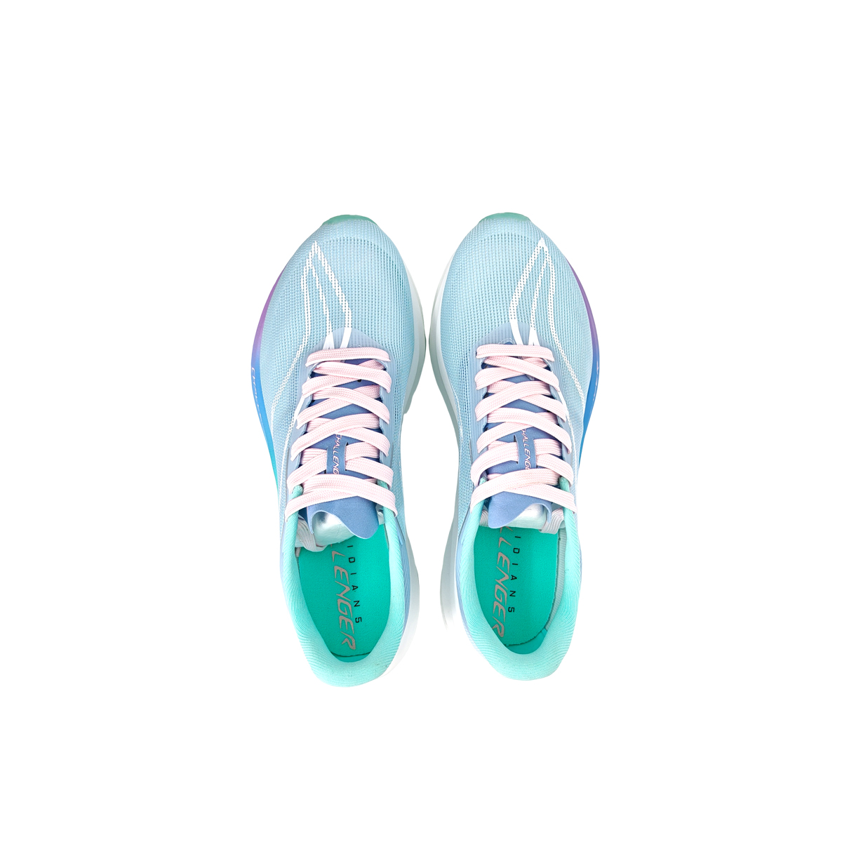 Li Ning Feidian 5 Challenger Cushioning Slip Resistant Abrasion Resistant Low top Casual Running Shoes Unisex Pink Blue