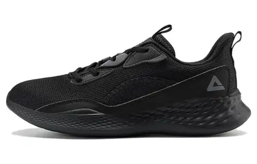 PEAK Slip Resistant Abrasion Resistant Cushioning Low top Running Shoes Men's All Black