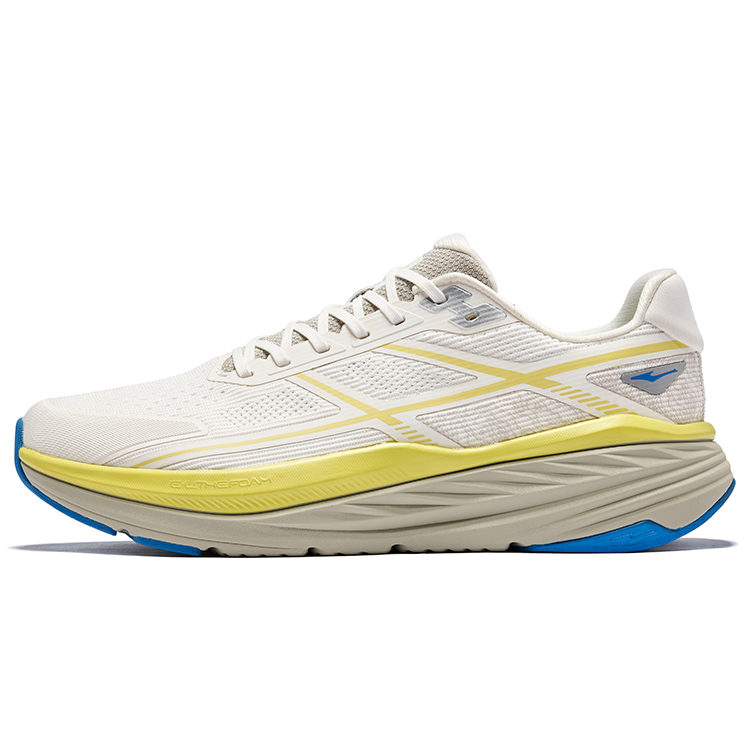 Erke Cushioning Slip Resistant Breathable Low top Casual Running Shoes Men’s Microcrystal White Corn Yellow