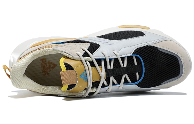 PEAK Fabric Cushioning Breathable Abrasion Resistant Slip Resistant Low top Running Shoes Men’s Light Gray Brown