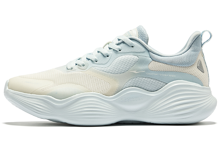 Erke Bao Dan 2.0 Textile, Synthetic Leather Cushioning, Wear Resistant Low top Running Shoes Women’s White Gray