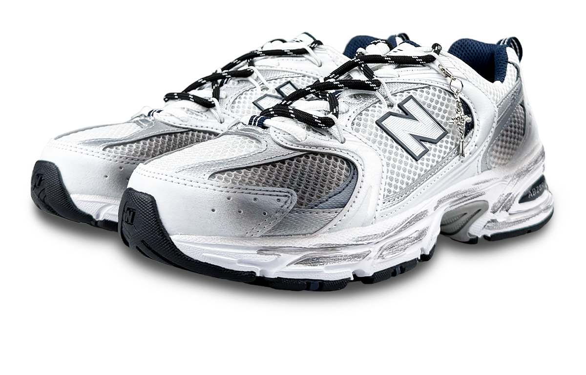 New Balance NB 530 Cushioning Abrasion Resistant Breathable Low top Running Shoes Unisex Black White Silver