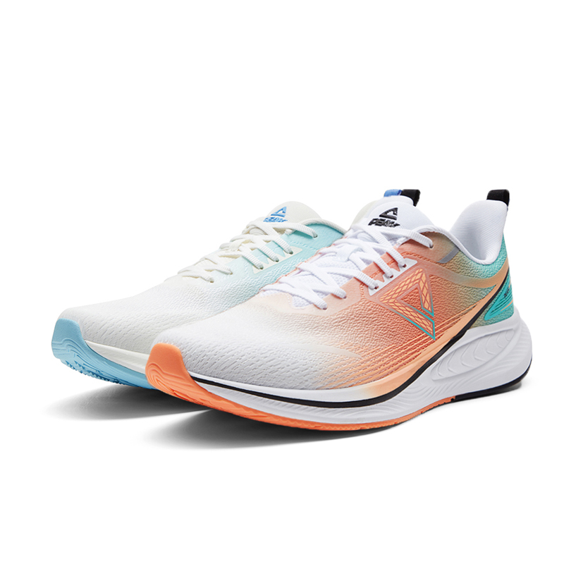 PEAK Support Rebound Low top Long Distance Running Shoes Men’s Orange Blue Mismatched