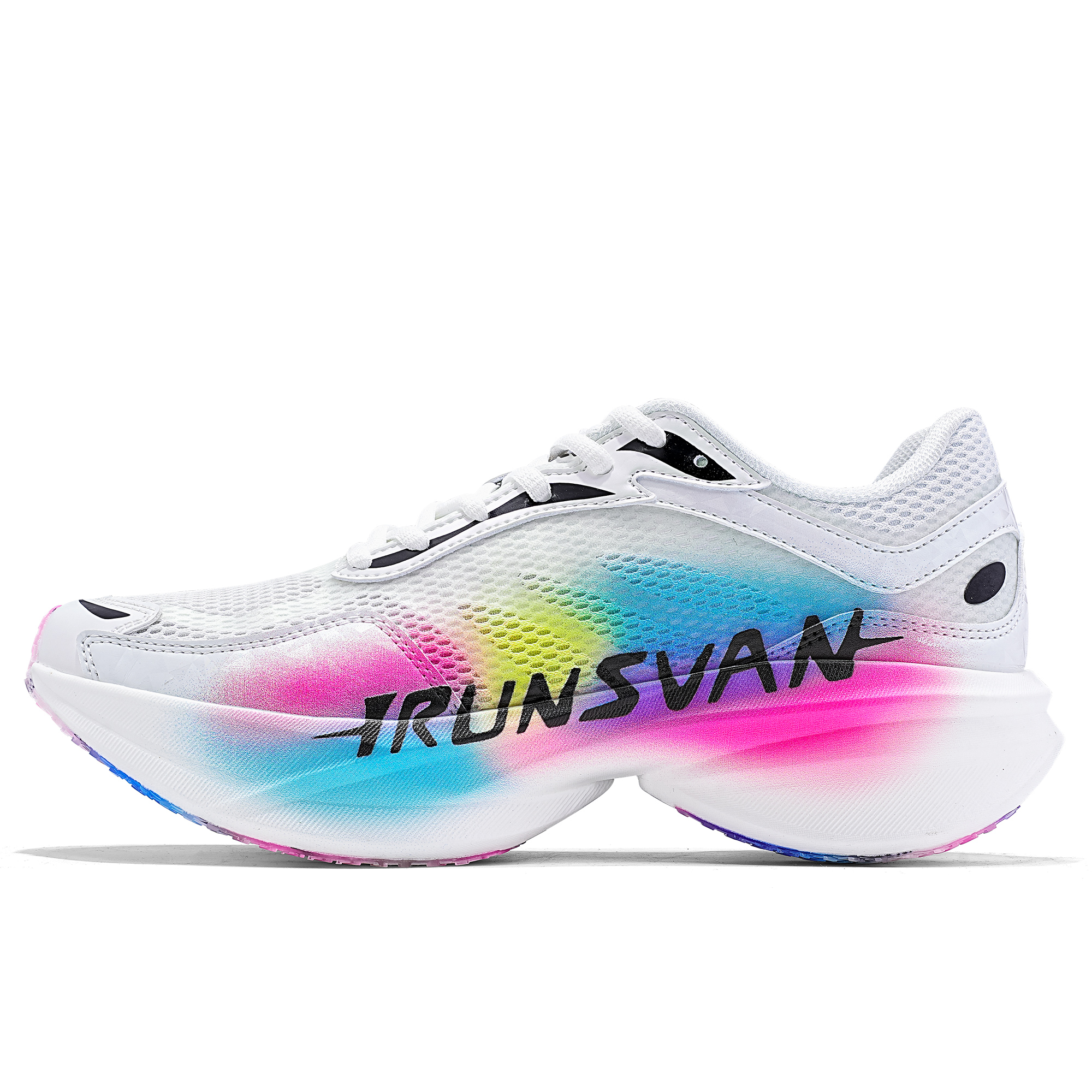IRUNSVAN Carbon Cable SEEK1.0 Full-length Platinum Carbon Fiber Real Carbon Plate Supercritical Daily and Middle-Sprint Physical Exam Track and Field Training Arch Protection Dual Cushioning Retro Trend Low-top Running Shoes Uniform for Men and Women Skittles
