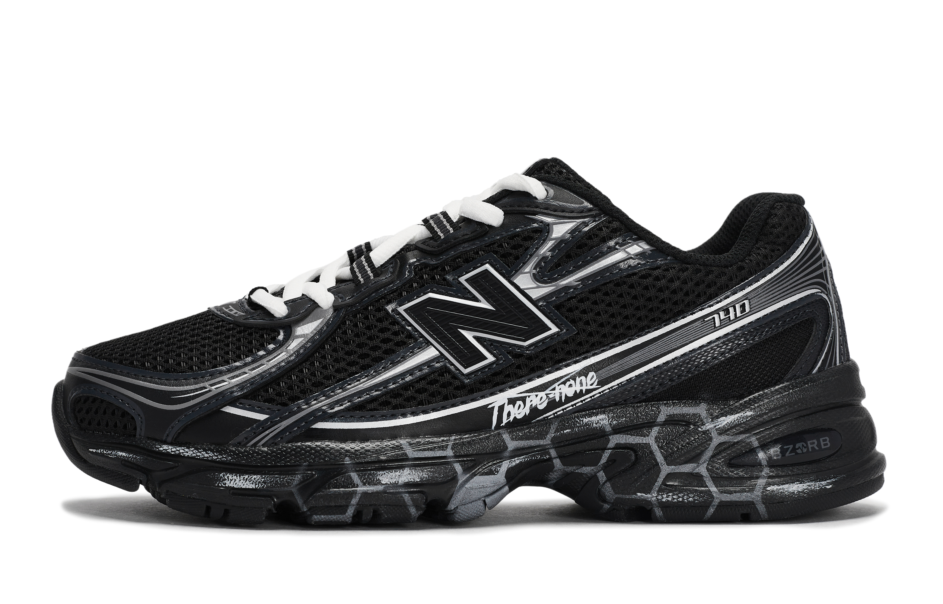 New Balance NB 740 Slip Resistant Abrasion Resistant Low top Running Shoes Unisex Black White Gray