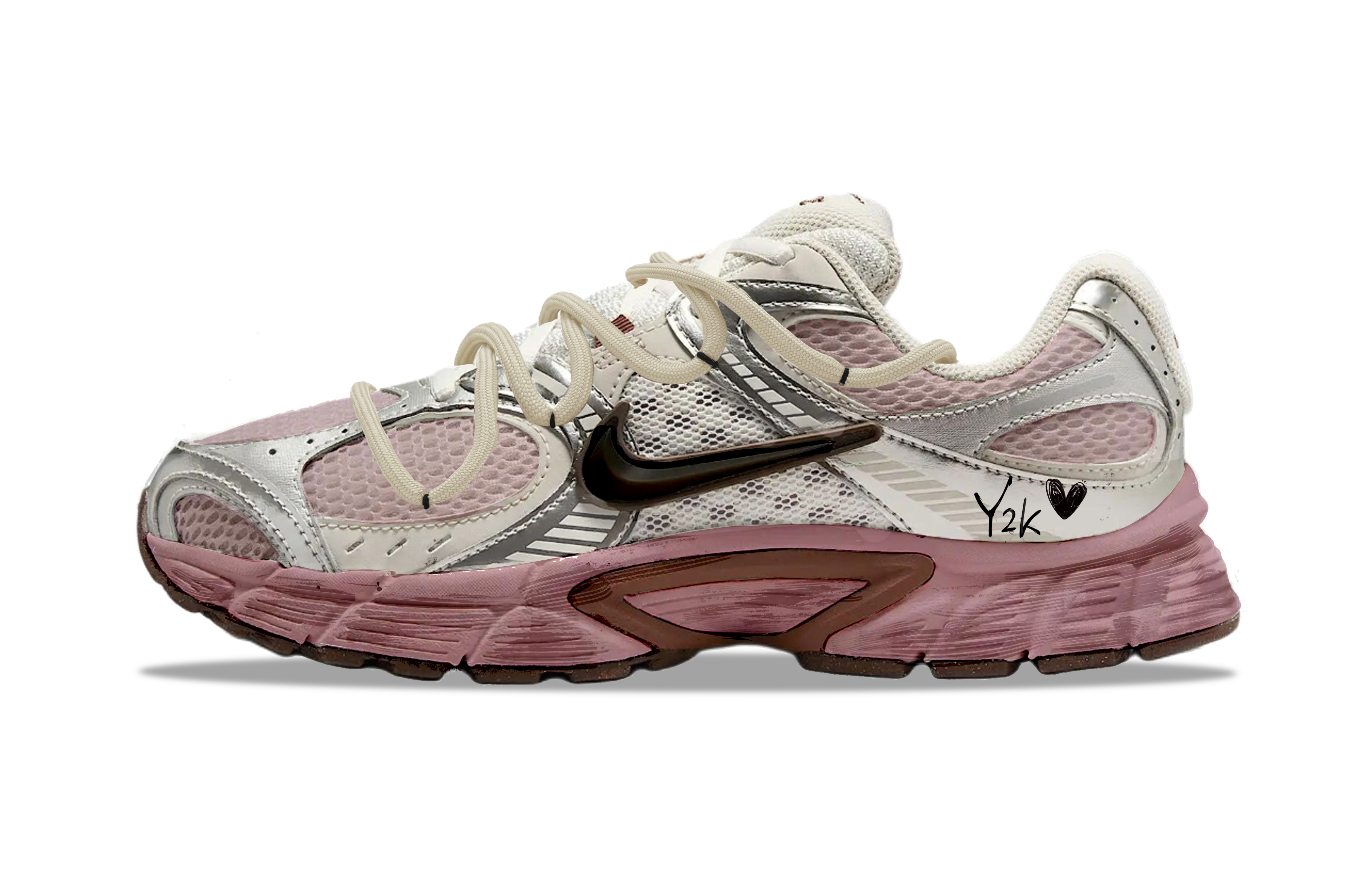Nike V5 RNR Abrasion Resistant Breathable Abrasion Resistant Breathable Low top Running Shoes Women’s Pink Khaki