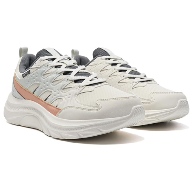 XTEP Slip Resistant Abrasion Resistant Low top Casual Running Shoes Women’s Beige Gray Pink