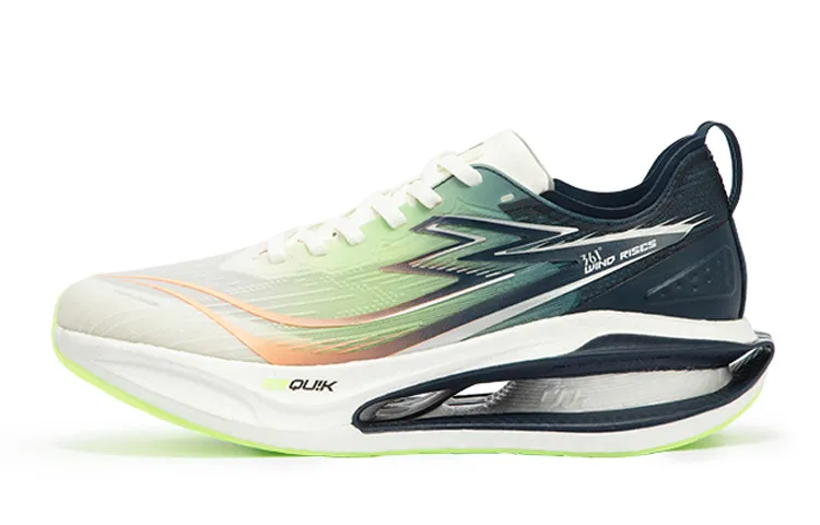 361° Cushioned Slip-Resistant Abrasion-Resistant Breathable Low-Top Training Running Shoes Men's White Blue