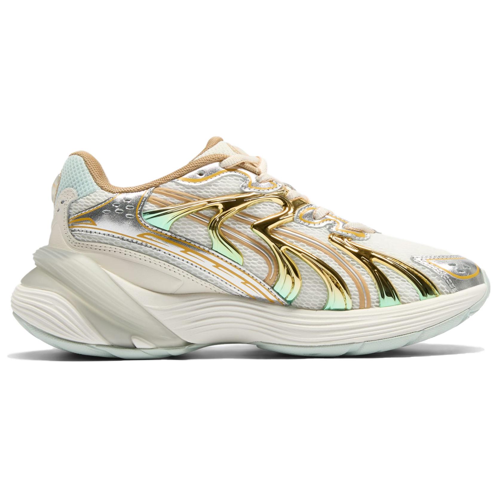 PUMA Slip Resistant Abrasion Resistant Low top Running Shoes Women’s White Gold