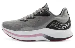 Saucony Mesh, Textile Cushioning Slip Resistant Abrasion Resistant Low top Running Shoes Women's Gray Pink